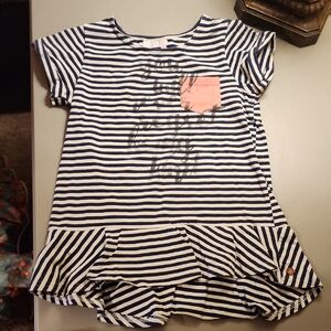 Matilda Jane Blue and White Striped Short Sleeve Tee